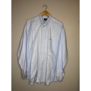 Ping Collection Mens XL Button Down Shirt Light Blue Long Sleeve‎ Cotton Golf